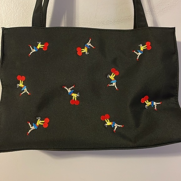 Prezzo Embroidered Cheerleader Black Shoulder Handbag Purse - Picture 1 of 15